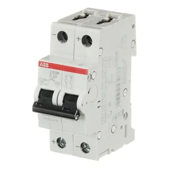 Produktfoto 1 von ABB S200 M UC Miniaturüberlastschalter Typ B, Pol 2-polig 32 A 400 V ac, Abschaltvermögen 10 kA System Pro M Compact 440