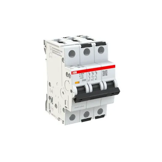 Produktfoto 1 von ABB S300P Miniaturüberlastschalter Typ C, Pol 3-polig 13 A 415 V ac, Abschaltvermögen 25 kA System Pro M Compact