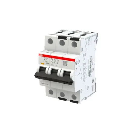 Produktfoto 1 von ABB S303 Miniaturüberlastschalter Typ D, Pol 3-polig 6A 415V ac, Abschaltvermögen 25 kA System Pro M Compact 125 V dc