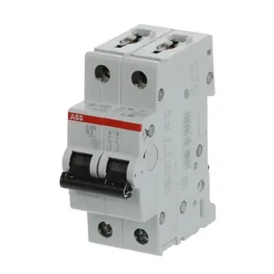 Produktfoto 1 von ABB S200 Miniaturüberlastschalter Typ B, Pol 2-polig 2A 400V ac, Abschaltvermögen 10 kA System Pro M Compact 125 V dc