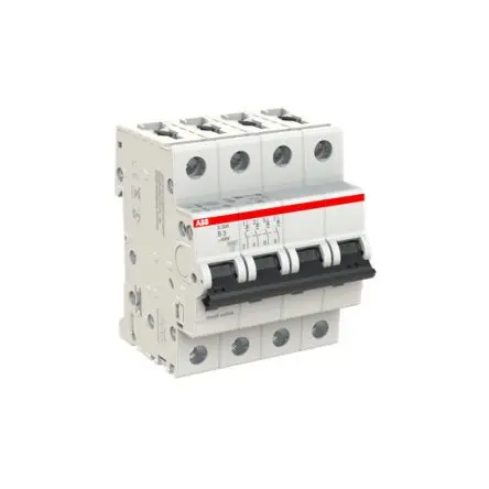 Produktfoto 1 von ABB S200 Miniaturüberlastschalter Typ B, Pol 4-polig 3A 400V ac, Abschaltvermögen 10 kA System Pro M Compact 110 V dc