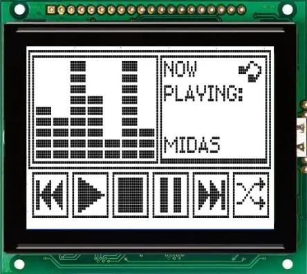 Produktfoto 1 von Midas MC128064 Monochrom LCD, Graphisch LED Schwarz 128 x 64 Punkte 128 x 64 Pixel, Hintergrund Weiß, Parallel Interface