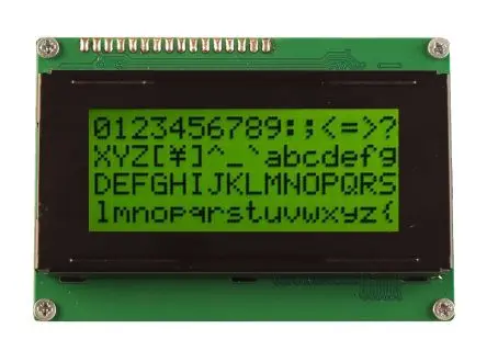 Produktfoto 1 von Midas MC41 Monochrom LCD, Alphanumerisch Reflektierend Schwarz 4 x 16, Hintergrund Gelb, Grün, Parallel Interface