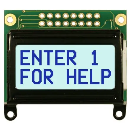 Produktfoto 1 von NEWHAVEN DISPLAY INTERNATIONAL NHD-0208AZ Alphanumerische LCD-Anzeige, Alphanumerisch LCD Weiß 2 x 8, Hintergrund Grau,