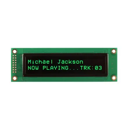 Produktfoto 1 von NEWHAVEN DISPLAY INTERNATIONAL 2.53 Zoll Grün OLED-Display 2 Lines x 20 Zeichen, 85 x 18.6 mm / 4,57:1 Passiv-Matrix
