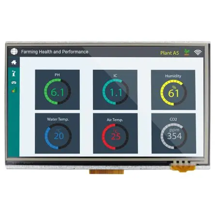 Produktfoto 1 von NEWHAVEN DISPLAY INTERNATIONAL TFT-LCD-Anzeige 7 Zoll 24 Bit Touchscreen Ohmsch, 800 x 480 Pixel, 156.68 x 88.52 mm LED