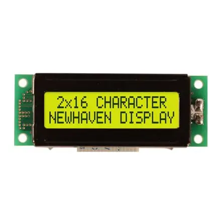 Produktfoto 1 von NEWHAVEN DISPLAY INTERNATIONAL NHD-02161Z Alphanumerische LCD-Anzeige, Alphanumerisch LCD Gelb, Grün 2 x 16, Hintergrund