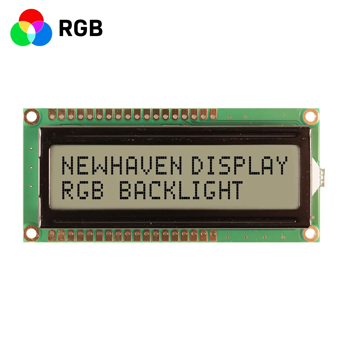 Produktfoto 1 von NEWHAVEN DISPLAY INTERNATIONAL NHD-0216K1Z Alphanumerische LCD-Anzeige, Alphanumerisch LCD Blau, Grün, Rot 2 x 16,