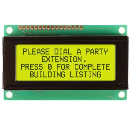 Produktfoto 1 von NEWHAVEN DISPLAY INTERNATIONAL NHD-0420AZ Alphanumerische LCD-Anzeige, Alphanumerisch LCD Grün, Gelb 4 x 20, Hintergrund