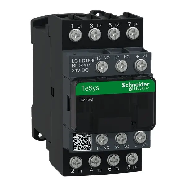 Produktfoto 1 von Schneider Electric LC1D Schütz 24 V dc-Spule, 4-polig, 690V ac / 32 A 24 V dc 2 Schließer/2 Öffner 4-Hilfskontakte