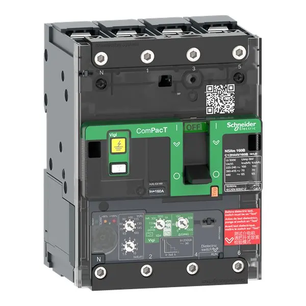Produktfoto 1 von Schneider Electric ComPact New Generation C11B44, Kompaktschutzschalter 4-polig, 50 A Feststehend 440 V ac