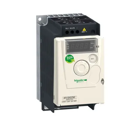 Produktfoto 1 von Schneider Electric Altivar 12 1-Phasen Antrieb mit regelbarer Drehzahl 0.37 kW 240V 2.4 A 400Hz
