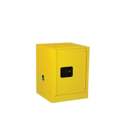 Produktfoto 1 von Justrite Stahl Schrank für entflammbare Substanzen Gelb, 1 Tür Abschließbar, 1 Regal/e, 559 mm x 432mm x 432 mm