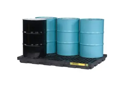 Produktfoto 1 von Justrite Auffang-Equipment aus Polyethylen Überlaufkontrolle, Auffangwannen für Fässer 276 L