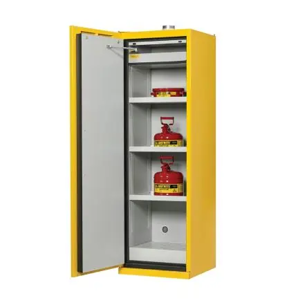 Produktfoto 1 von Justrite Galvanisierter Stahl Schrank für entflammbare Substanzen Gelb, 2 Tür Abschließbar, 2070 mm x 600mm x 600 mm