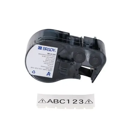 Produktfoto 1 von Brady Etikette auf Rolle B. 25.4 mm für BMP53, M510, BMP41, M511, BMP51, M410 100 Pro Rolle auf Weiß Schwarz Polyester
