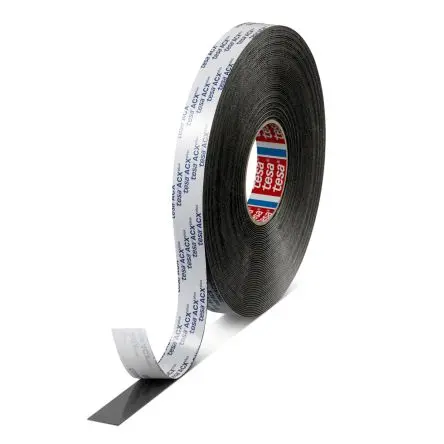 Produktfoto 1 von Tesa 07065-00012-22 Doppelseitiges Klebeband, Schwarz, Stärke 1.2mm, 25mm x 25m