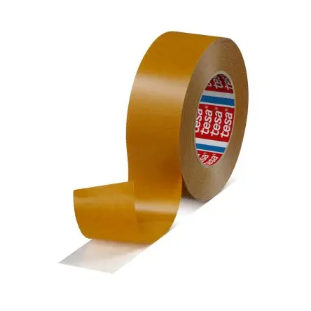 Produktfoto 1 von Tesa 51571 Doppelseitiges Klebeband, Lichtdurchlässig, 40 °C bis 80 °C, Stärke 0.16 mm 9N/cm Vlies, 50mm x 50 m