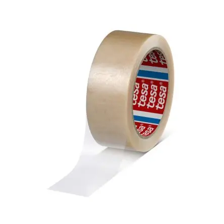 Produktfoto 1 von Tesa 4120 Packband, Polyvinylchloridfolie, Weiß, Klar, Stärke 0.049 mm, 38mm x 66 m