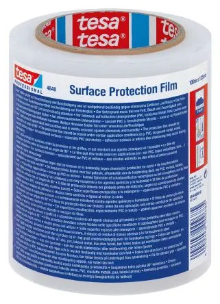 Produktfoto 1 von Tesa 4848 Oberflächenschutzfolie, Polyethylen, Klar, Stärke 0.048 mm, 125mm x 100 m