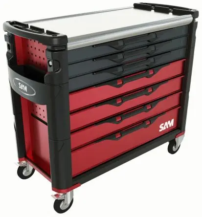 Produktfoto 1 von SAM Edelstahl Werkzeugwagen 7 Schubladen mit Rädern, 1006 mm x 510mm x 1030 mm