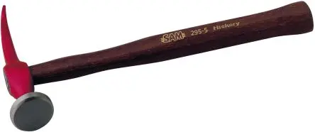 SAM Hammer, Spann- und Schlichthammer aus Stahl 450 g Hickory-Holz-Stiel 300mm