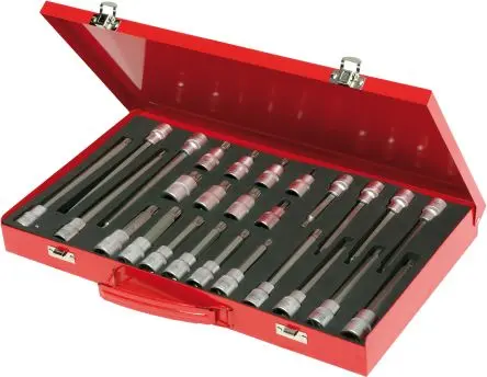 Produktfoto 1 von SAM Vielzahn Schraubendreherbuchse, Metall 1/2 in 1/2 in, Länge 100 mm, 26-teilig
