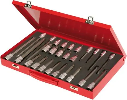 Produktfoto 1 von SAM Innensechsrund Innensechsrund Schraubendreherbuchse, Metall 1/2 in 1/2 in, Länge 100 mm, 26-teilig
