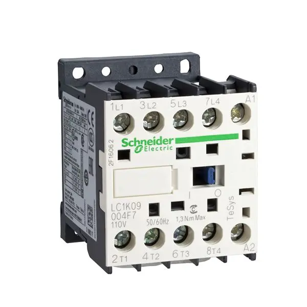 Produktfoto 1 von Schneider Electric TeSys LC1K Leistungsschütz 110 V AC-Spule, 4 -polig , 690 V AC / 20 A 4 NO (Schließer)