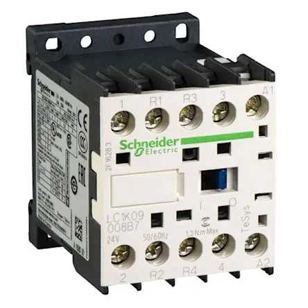 Produktfoto 1 von Schneider Electric LC1K Schütz 24V ac-Spule, 4-polig, 690V ac / 20 A 24V ac 30 VA 2 Schließer/2 Öffner AC,