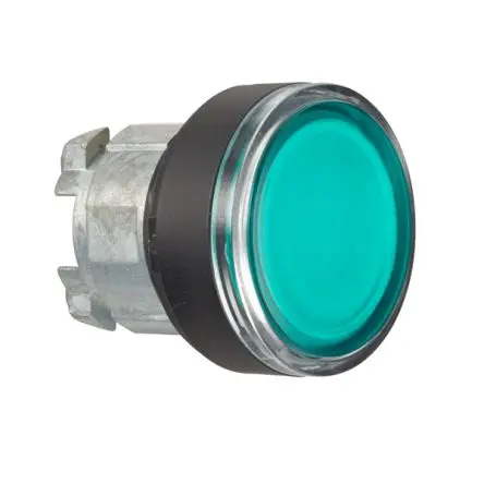 Produktfoto 1 von Schneider Electric Harmony XB4 Drucktastenkopf Ø 22.5 mm, Grün Federrückstellung Rund, IP66