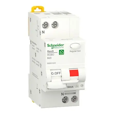 Produktfoto 1 von Schneider Electric Resi9 FI/LS-Schalter (RCBO) 20A, 1-polig Typ B, Empfindlichkeit 30 mA