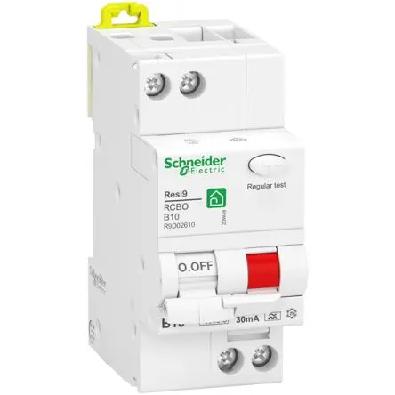Produktfoto 1 von Schneider Electric Resi9 FI/LS-Schalter (RCBO) 10A, 1-polig Typ B, Empfindlichkeit 30 mA
