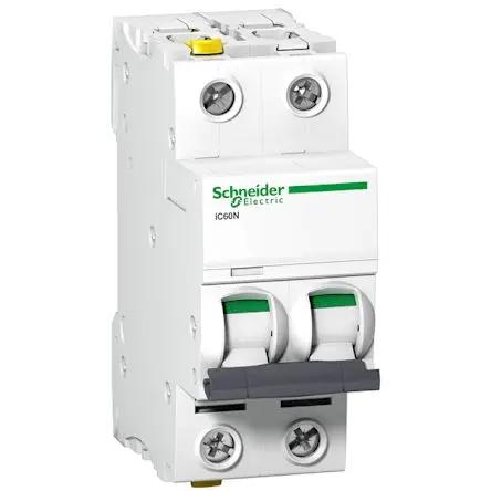 Produktfoto 1 von Schneider Electric A9F0 Miniaturüberlastschalter Typ C, Pol 2-polig 2A 440V ac, Abschaltvermögen 50 kA Acti9 125 V dc