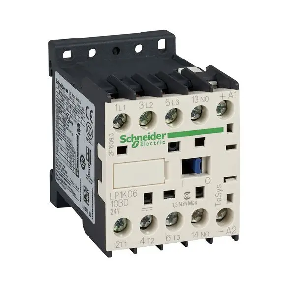 Produktfoto 1 von Schneider Electric LP1K Schütz 24 V dc-Spule, 3-polig, 690V ac 24 V dc 3 kW 3 Schließer AC 1-Hilfskontakte