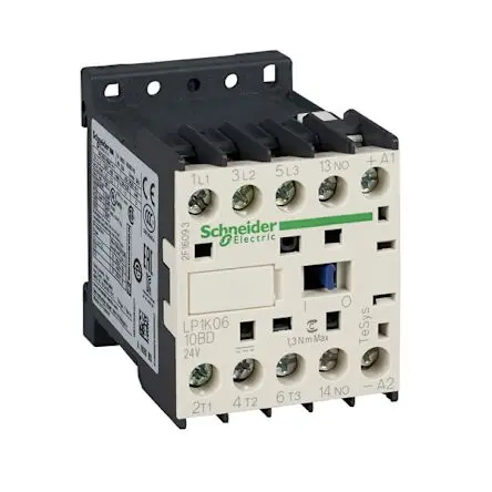 Produktfoto 1 von Schneider Electric TeSys LP1K Leistungsschütz 24 V DC-Spule, 3 -polig , 690 V AC / 6 A 3 kW 3 NO (Schließer)