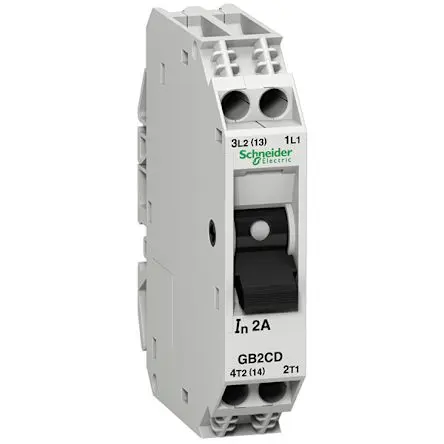 Produktfoto 1 von Schneider Electric TeSyS GB2 Miniaturüberlastschalter, 8A Schutzschalter 277V ac 74mm x 15 mm TeSys