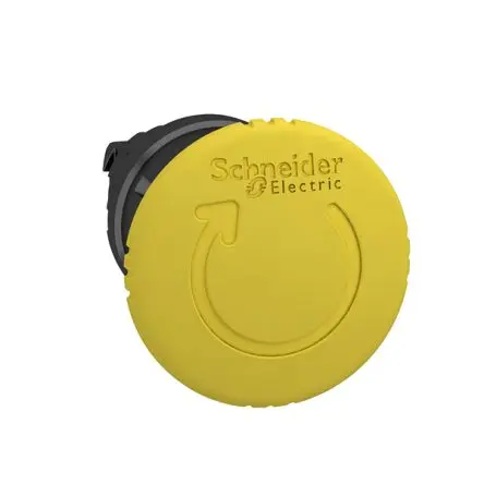 Produktfoto 1 von Schneider Electric Harmony XB4 Drucktastenkopf Ø 22mm, Gelb Rastend Pilzkopf, IP66