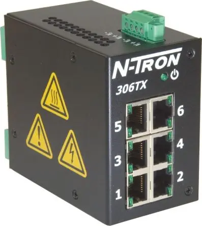 Produktfoto 1 von N-Tron TX Ethernet-Switch / 100Mbit/s 6, DIN-Hutschiene, 10/30 V dc