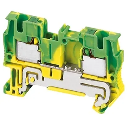 Produktfoto 1 von Schneider Electric NSYTRP Polyamid Anschlussklemmenblock Gelb, Grün 2-polig Einsteck-Anschluss 4 mm²