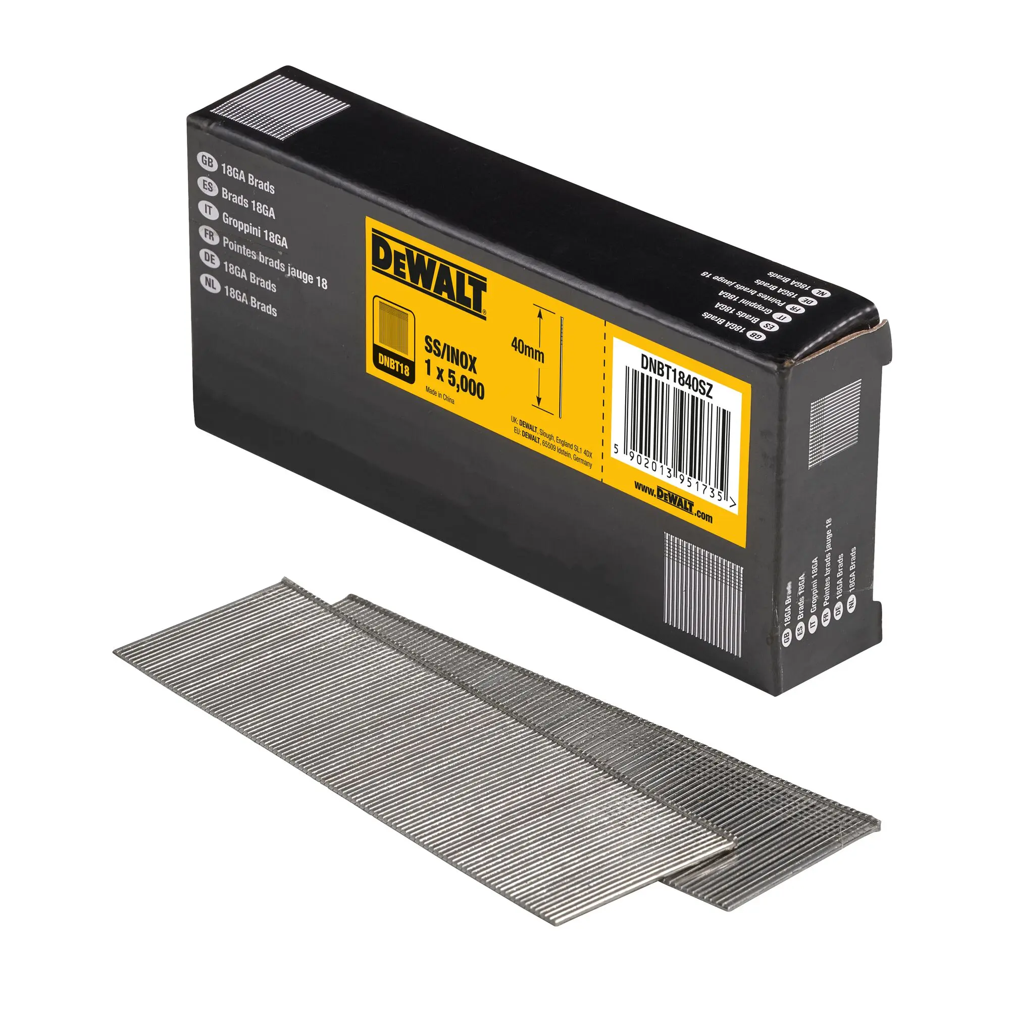 Produktfoto 1 von DeWALT Nagel L. 40 mm, Ø 1.25 mm, Typ Versenknägel, Galvanisiert