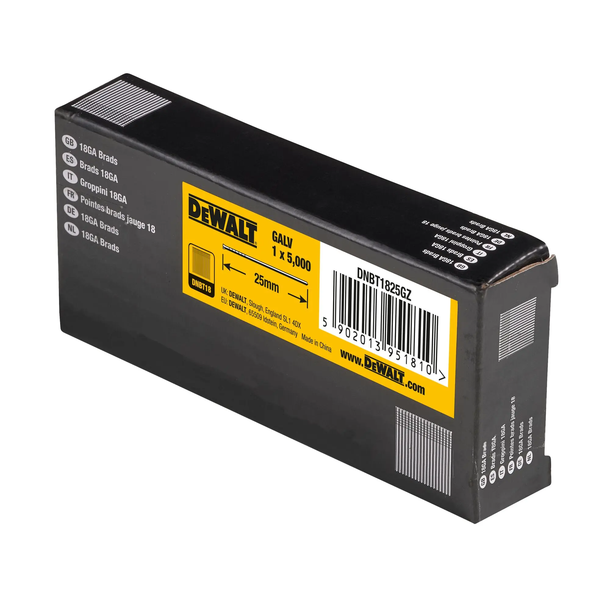 Produktfoto 1 von DeWALT Nagel L. 25 mm, Ø 1.25 mm, Typ Versenknägel, Galvanisiert Stahl