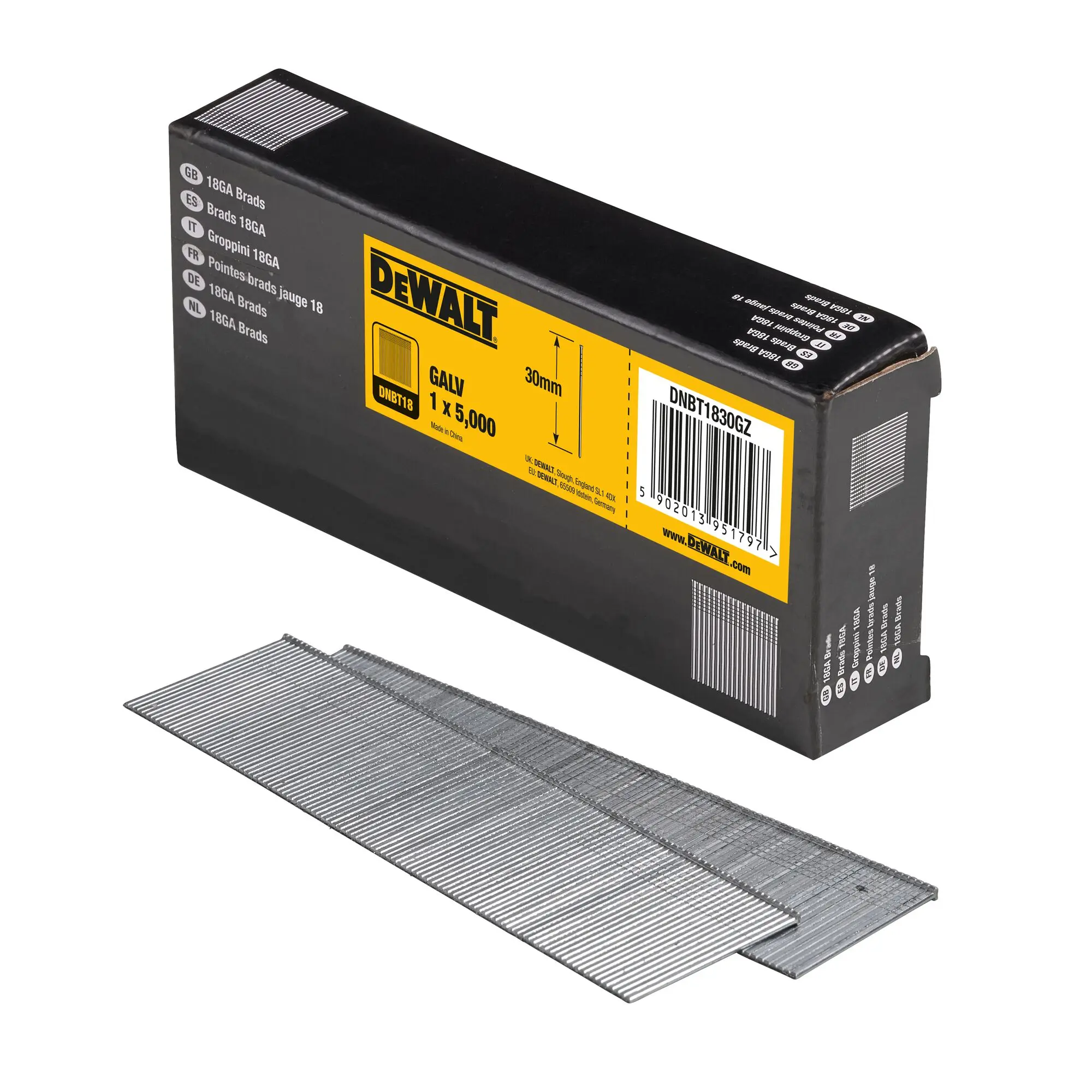 Produktfoto 1 von DeWALT Nagel L. 30 mm, Ø 1.25 mm, Typ Versenknägel, Galvanisiert
