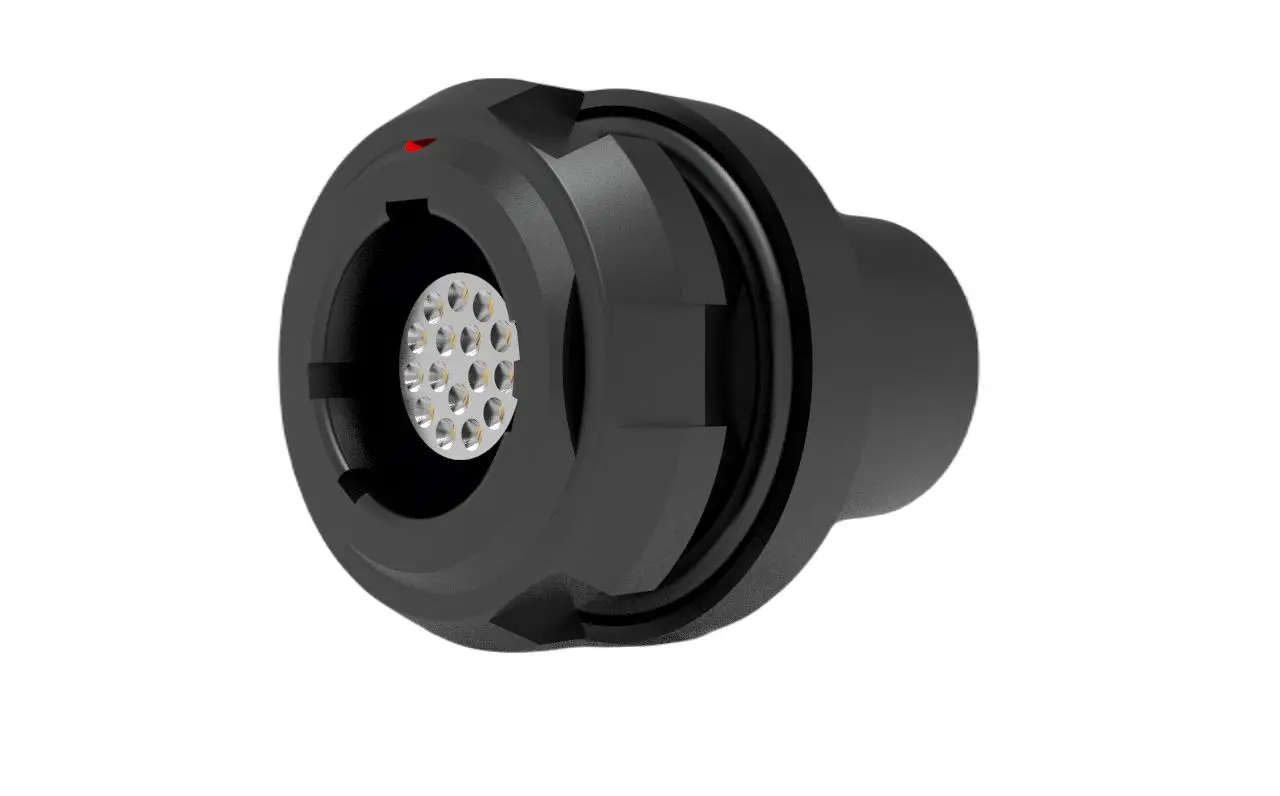 Amphenol NEXUS Technologies RANGER 53 mm Anschluss Buchse 16-polig Buchse 1A Frontplattenmontage IP68, IP69K