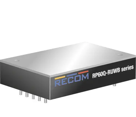 Recom RP60Q-RUW DC/DC Konverter, 48V dc OUT 1.25 A Durchsteckmontage 160V dc 3 kV ac 60 W -40 °C 105 °C