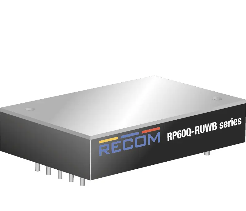 Recom RP60Q-RUW Series DC/DC-Wandler 60W 110 V DC IN, 24V dc OUT / 2.5A Durchsteckmontage