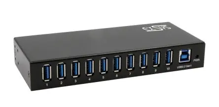 Produktfoto 1 von Exsys, USB 3.2 USB-Hub, 10 USB Ports, USB, Anschlussstecker T: 68 mm H: 25 mm B: 160mm
