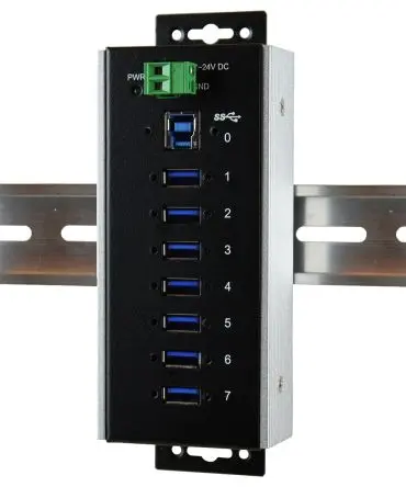 Produktfoto 1 von Exsys, USB 3.2 USB-Hub, 7 USB Ports, USB, Anschlussstecker T: 62.08 mm H: 39.98 mm B: 163mm