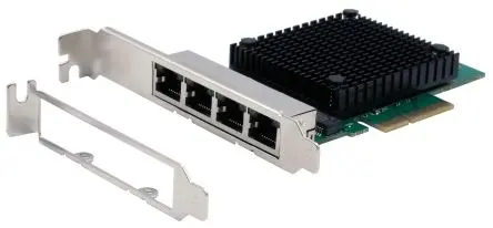 Produktfoto 1 von Exsys 4 Anschlüsse PCIe Netzwerkkarte 2500Mbit/s RJ45