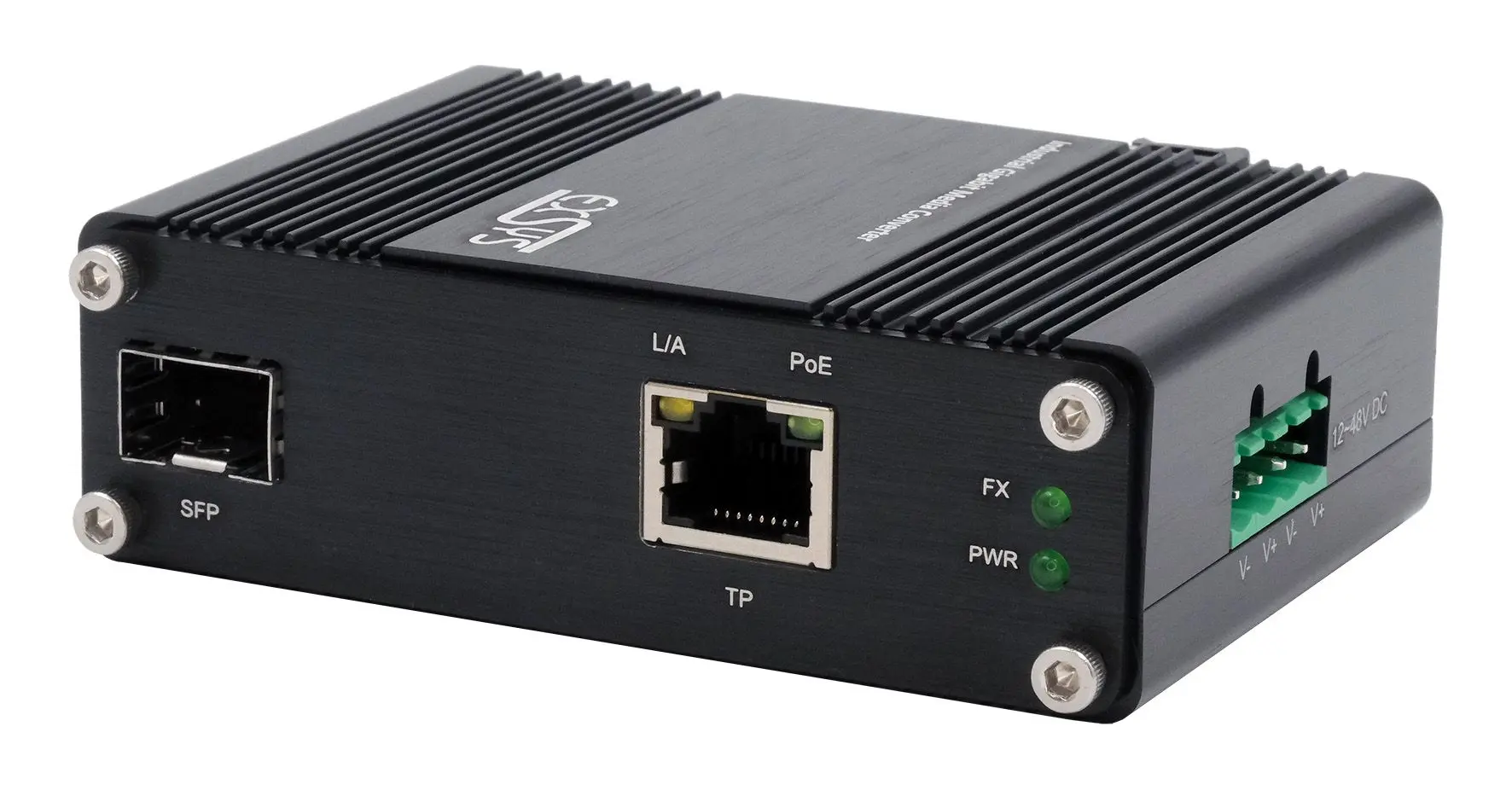 Produktfoto 1 von Exsys Medienkonverter, Voll-Duplex, Halb-Duplex, Singlemode 550 m 1000 Mbps, Anschluss: 10/100/1000 Base T 100/1000X Sfp